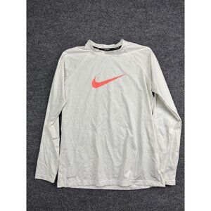 Nike Swim Dri-FIT Shirt Mens Medium White Long Sleeve UPF 40+ Rash Guard